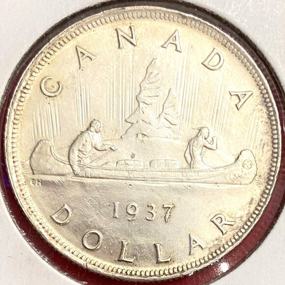 Phenominal 1937 Canada Uncirculated Silver $1 Dollar Coin! - Picture 2 of 15